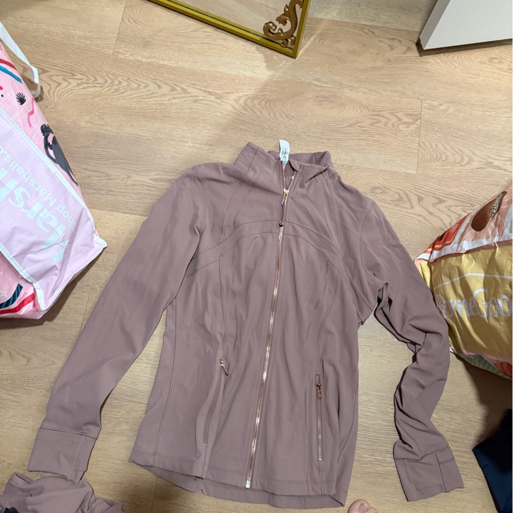 Define jacket taupetastic with rose gold zipper